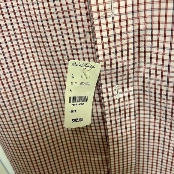 Red & Blue Plaid Brooks Brothers BRAND NEW Button Down 14.5 - 33 - Picture 5 of 11